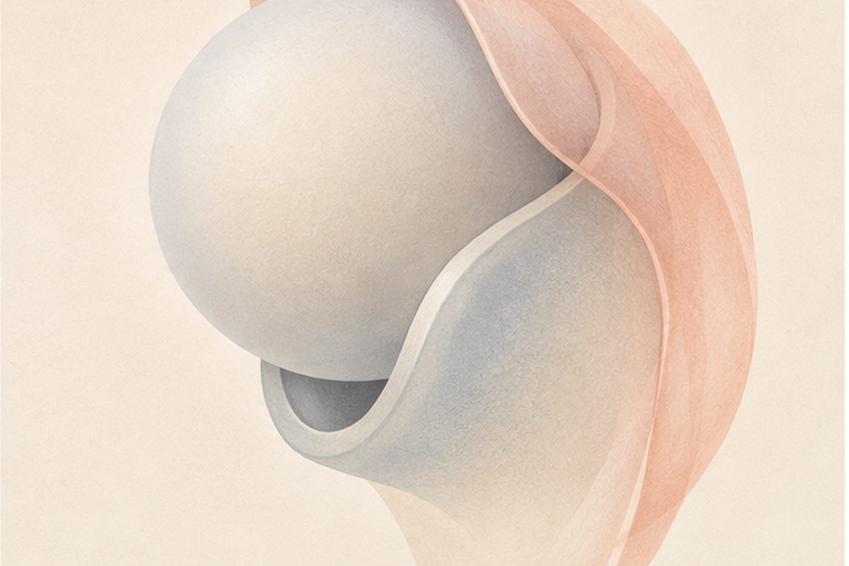 An abstract shoulder joint: a ball, a socket and the membrane wrapped around them